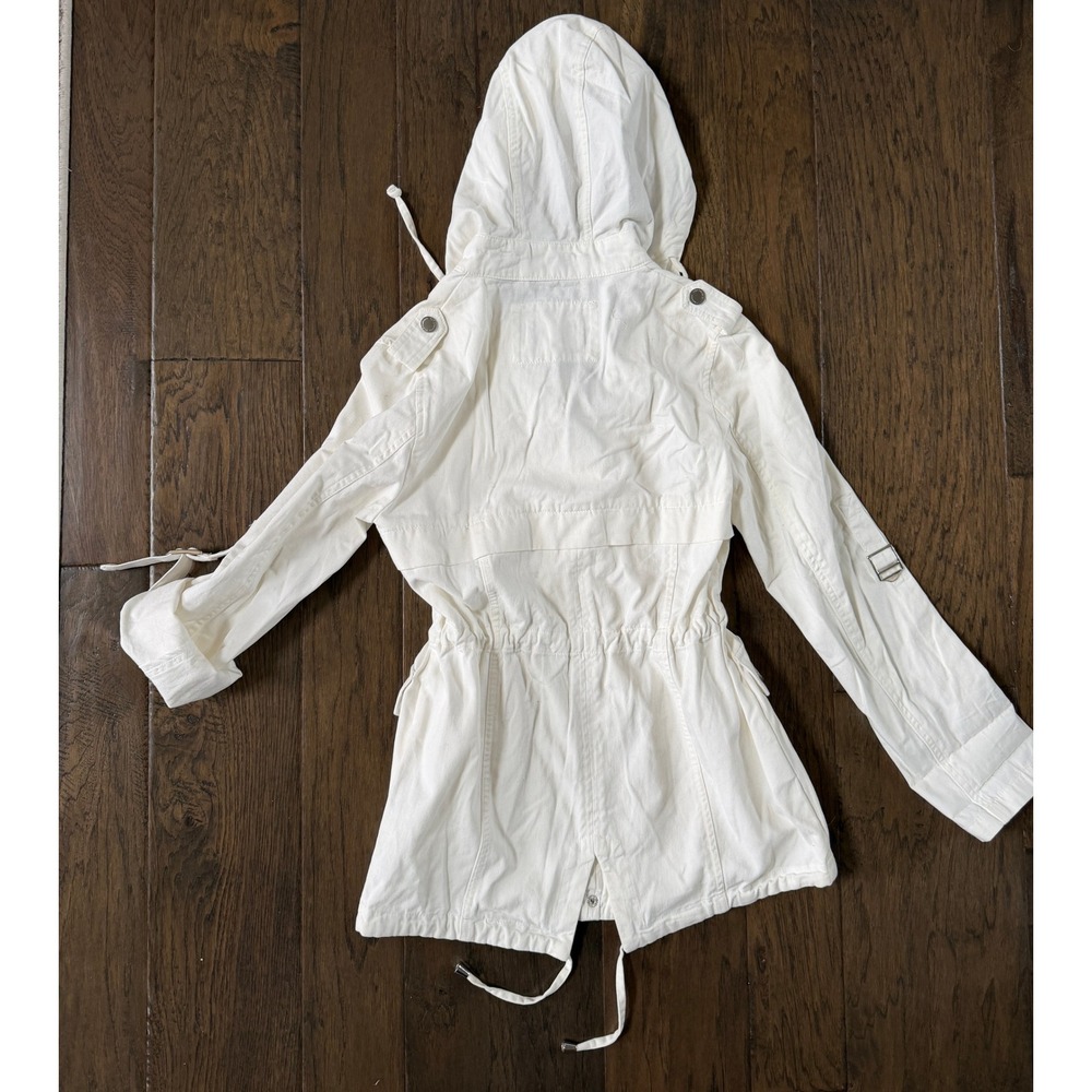 BCBGeneration‎ White Hooded Utility Jacket XS Utility Chic - Picture 3 of 5